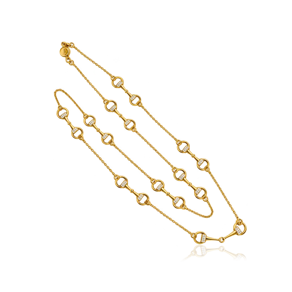 IOAKU Horsebit Charm Sparkle Iconic halskjede gull