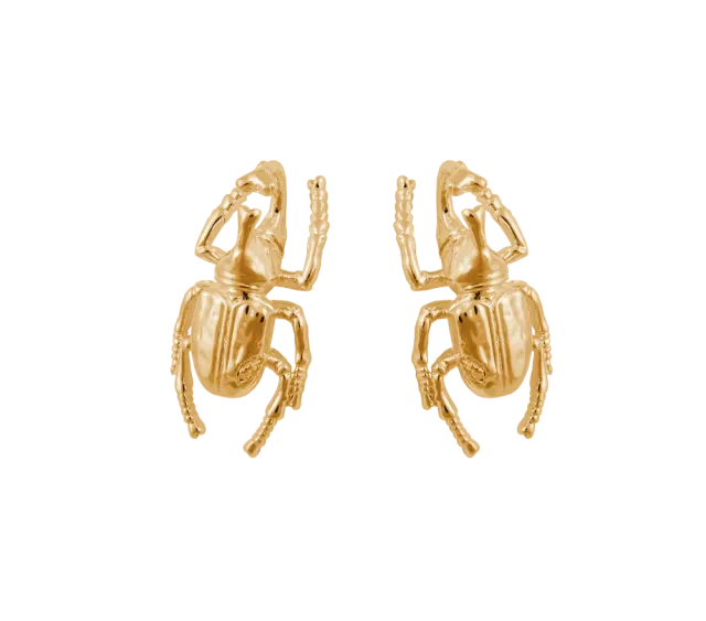 IOAKU Beetle Stud øredobber gull 3x1,5 cm lette