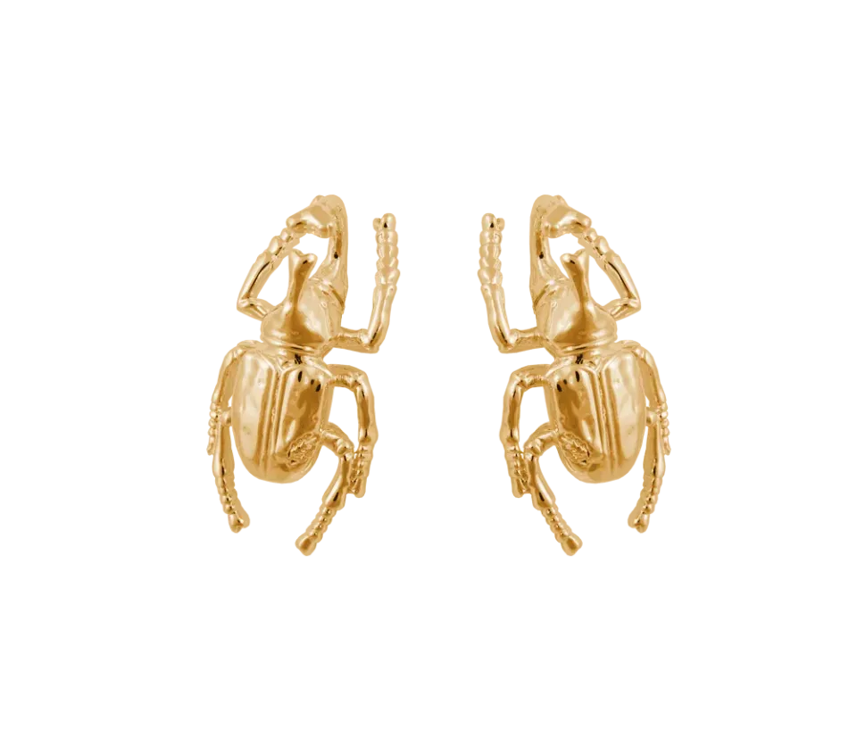 IOAKU Beetle Stud øredobber gull 3x1,5 cm lette