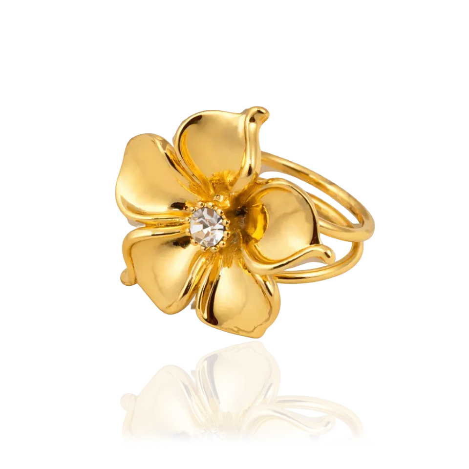 IOAKU La Fleur ring gull str 7 vanntett