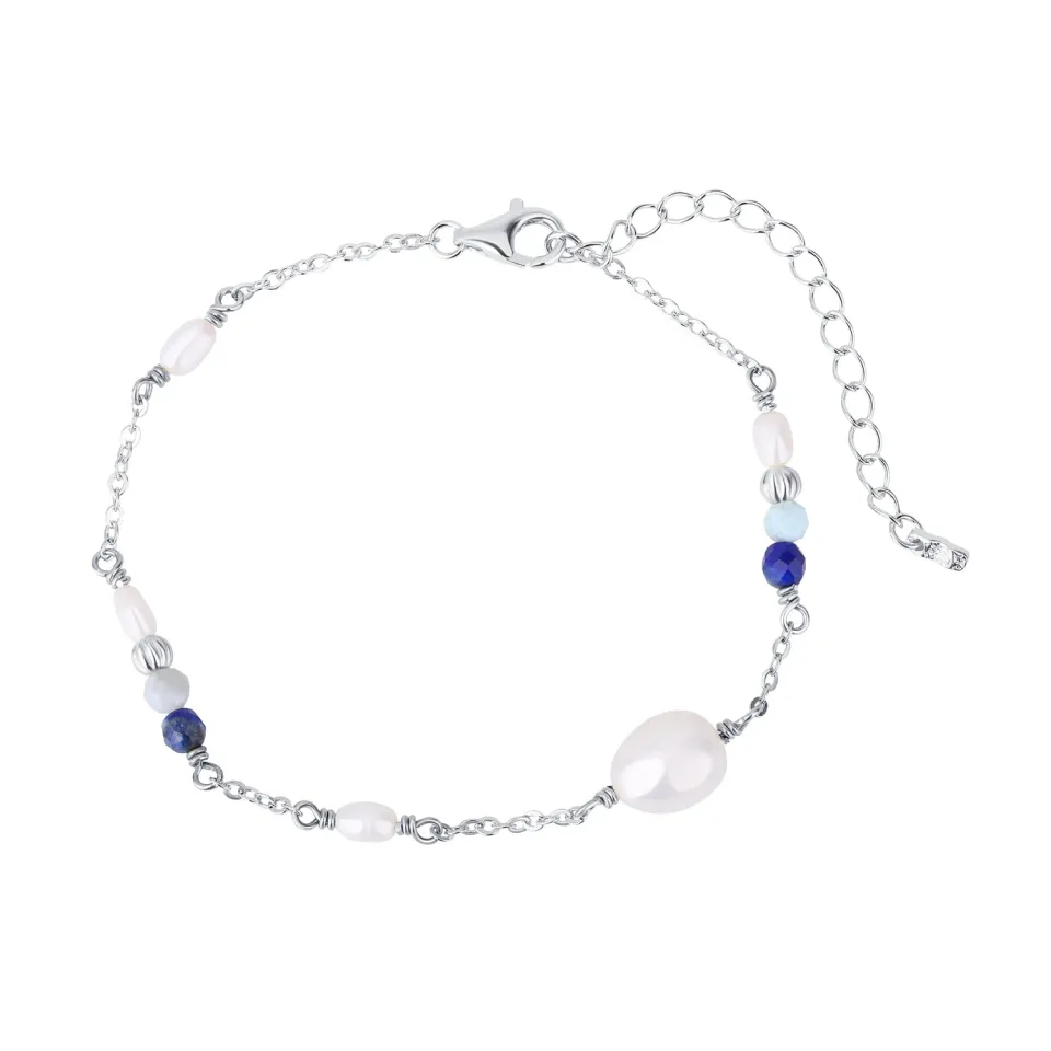 Wioga Anabell armbånd sølv ferskvannsperler 15,5–19 cm