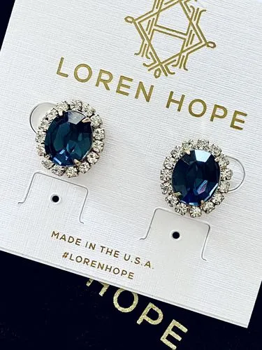 Loren Hope Diana øredobber blå forgylt 1,3 cm
