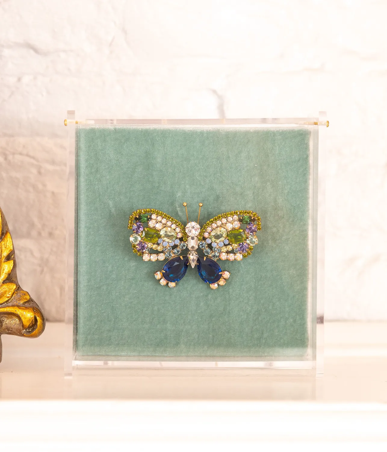Loren Hope Medium Butterfly brosje olivine krystall