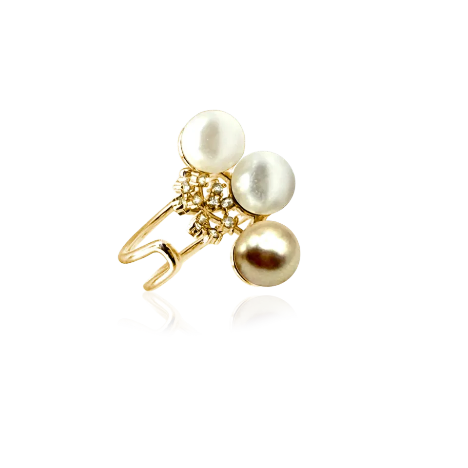 IOAKU Snowdrop Pearl ring perle gull vanntett