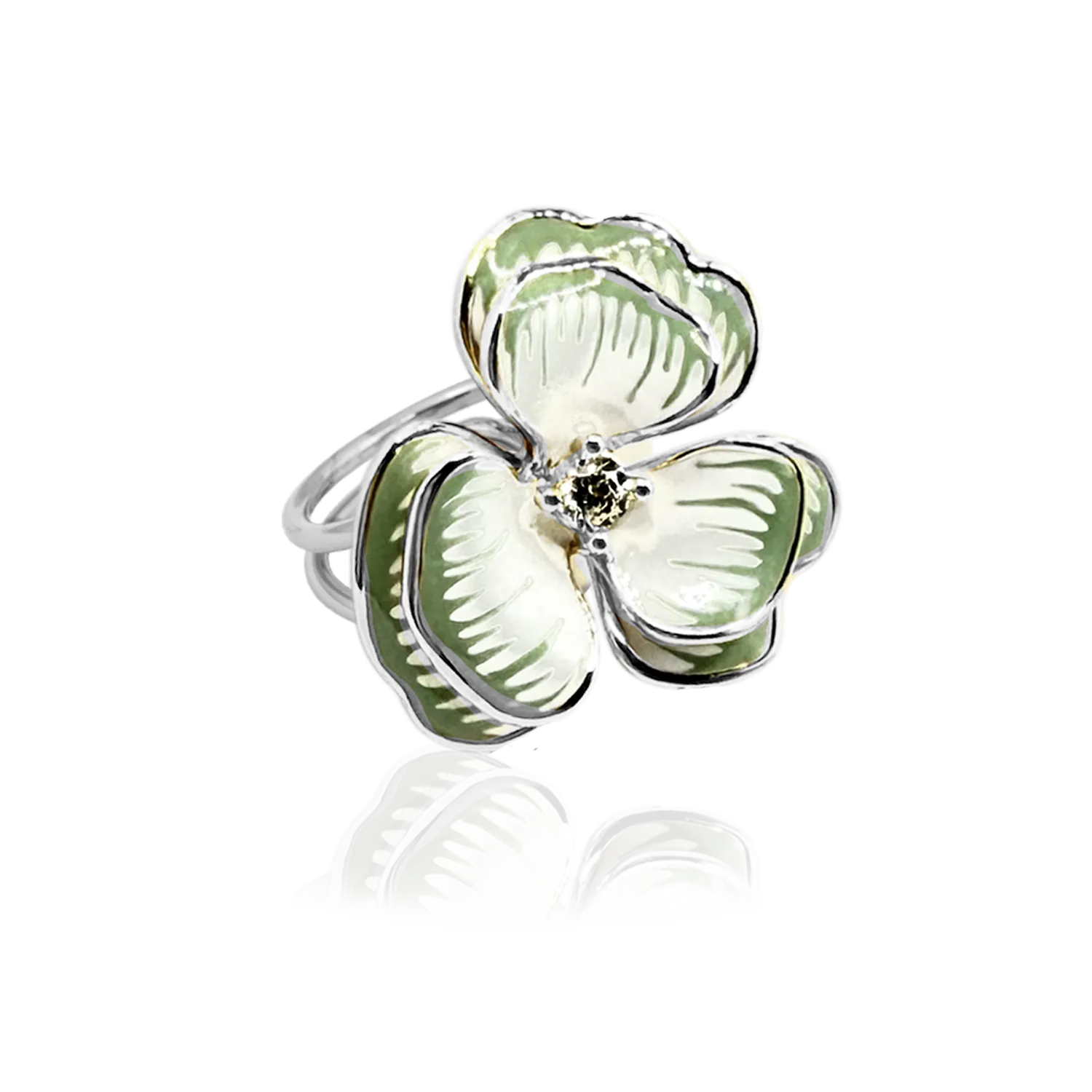 IOAKU Santorini Fleur Matcha ring gull justerbar