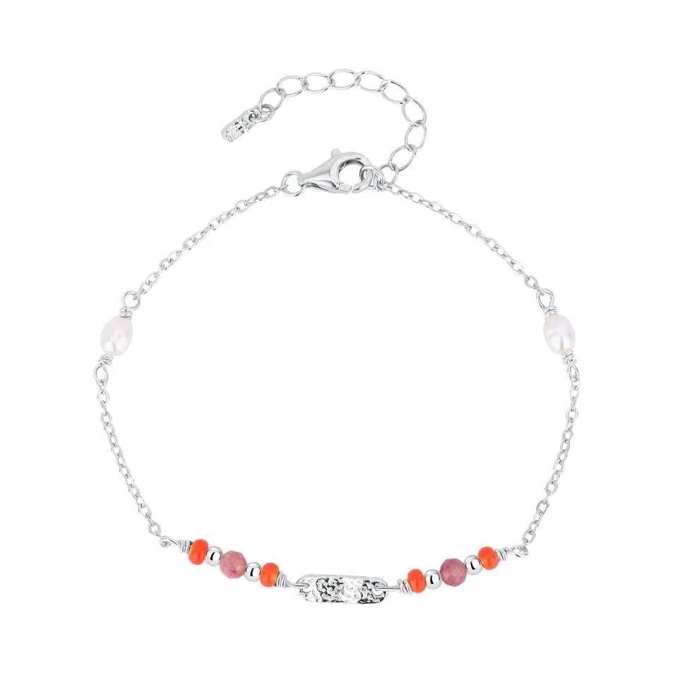 Wioga Saphira armbånd sølv perler 15,5-18 cm