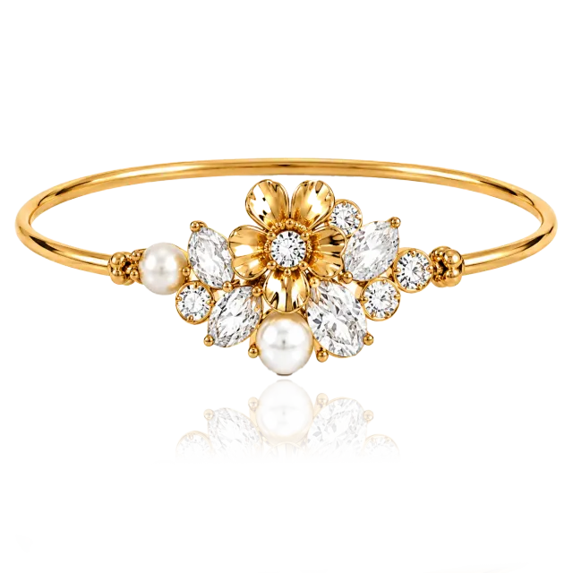 IOAKU La Fleur Garden Cuff armbånd hvit 16 cm