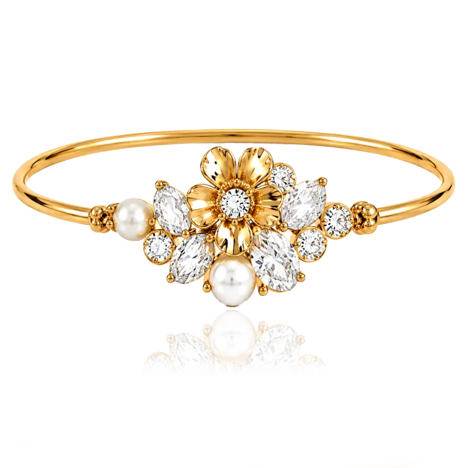 IOAKU La Fleur Garden Cuff armbånd hvit 16 cm
