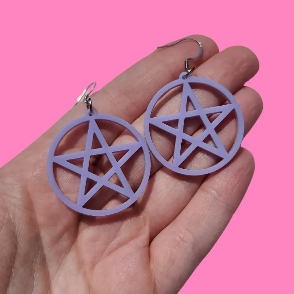 MiniKitty Lavender Pentagram øredobber gull halloween