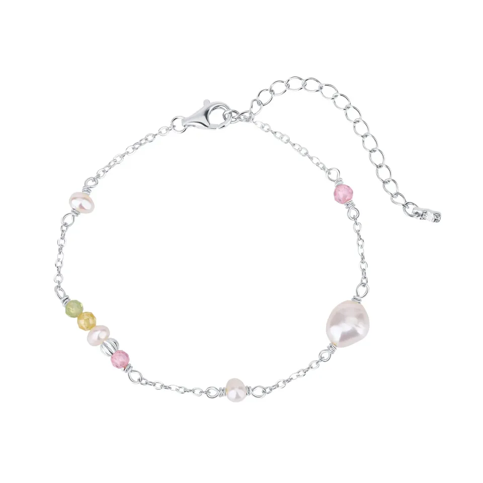 Wioga Chika armbånd sølv perler 15,5-18 cm