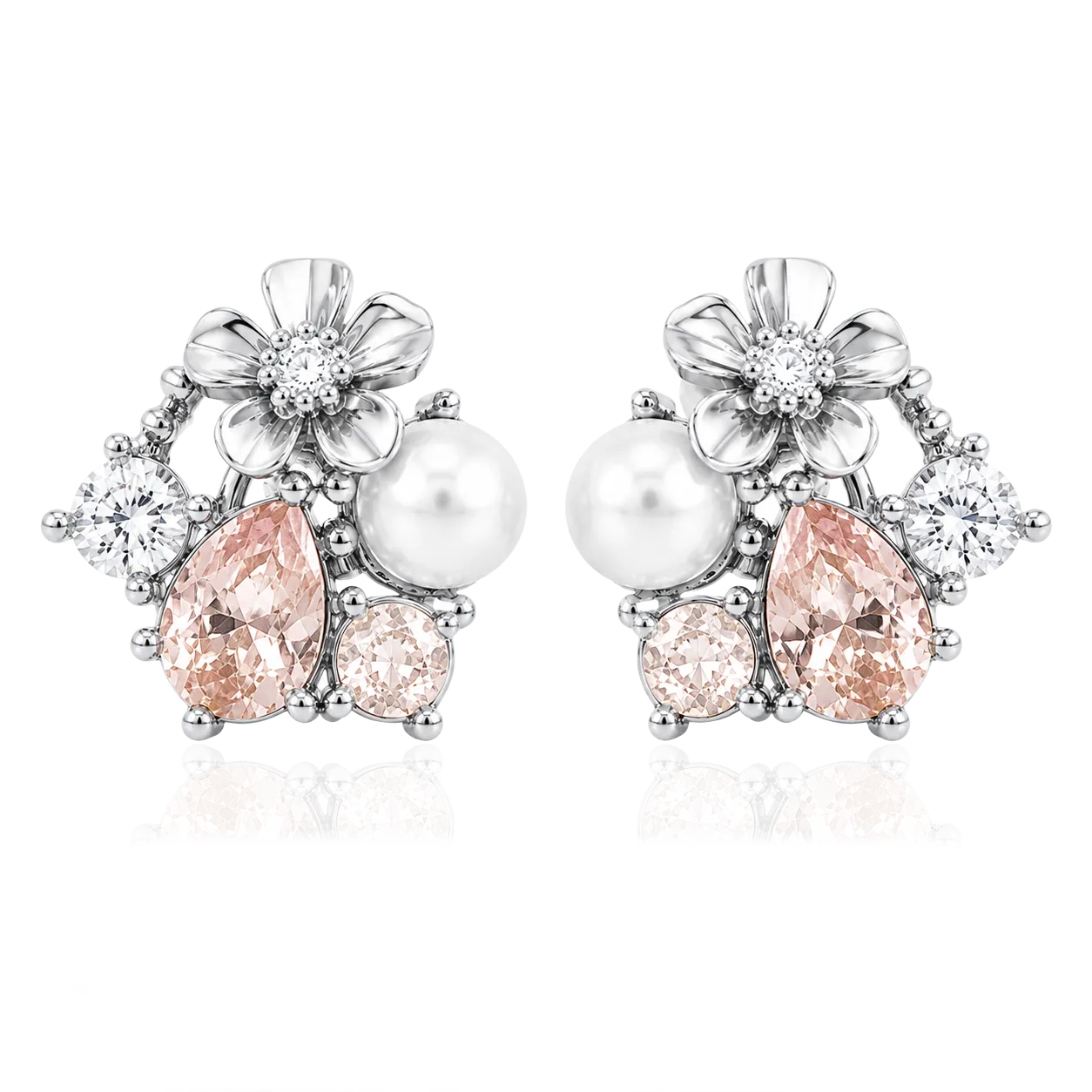 IOAKU La Fleur Sirène øredobber champagne gull