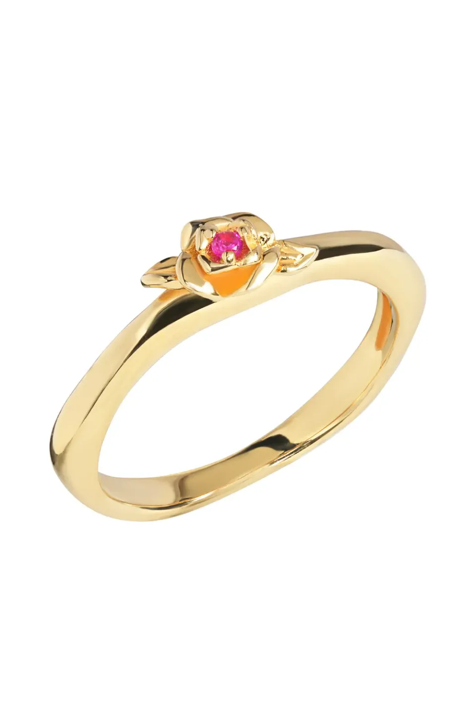Janne Formoe Rosa ring forgylt 5 mm nikkelfri