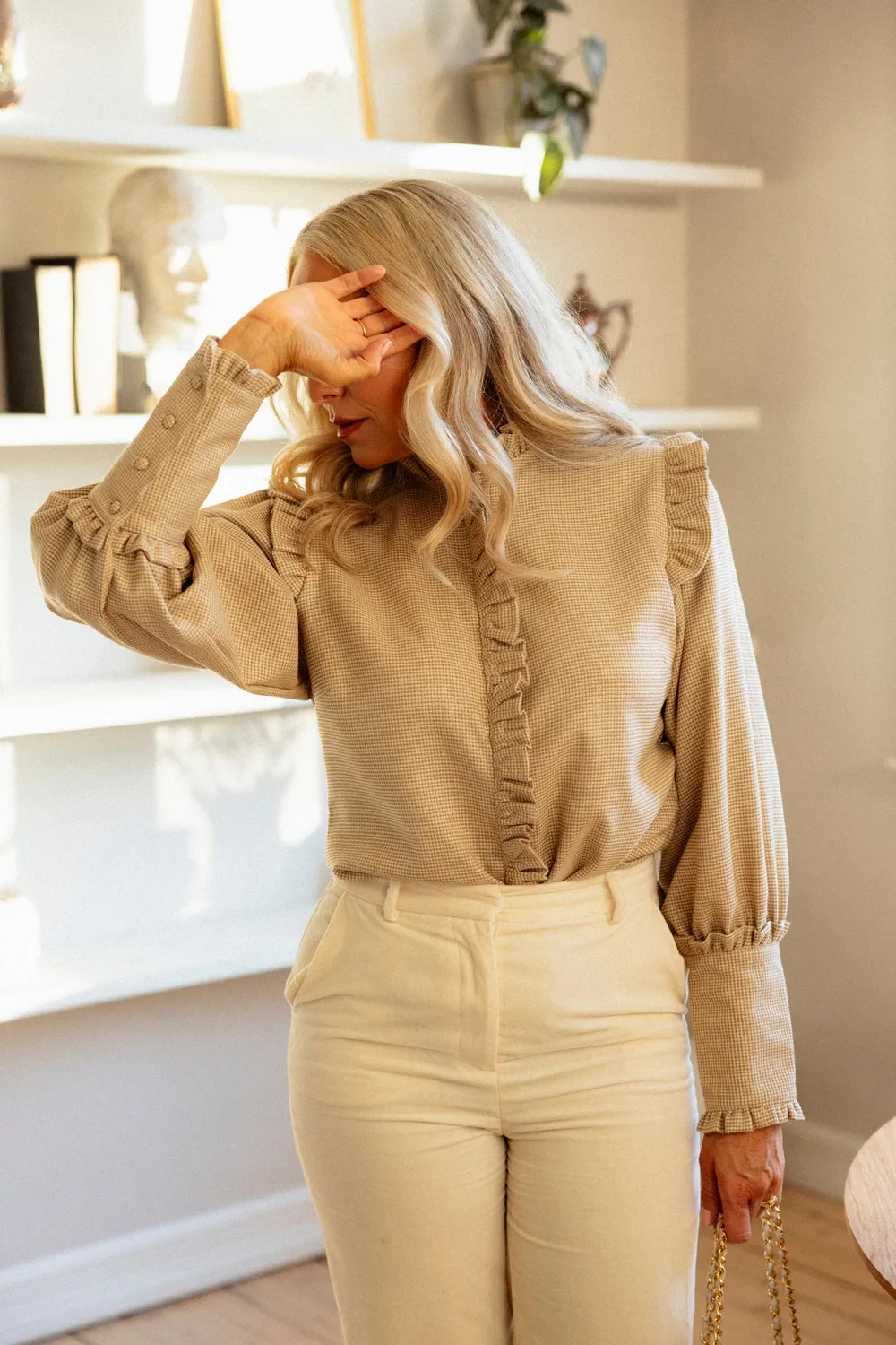 Janne Formoe Champisblusen bluse Gold polyester