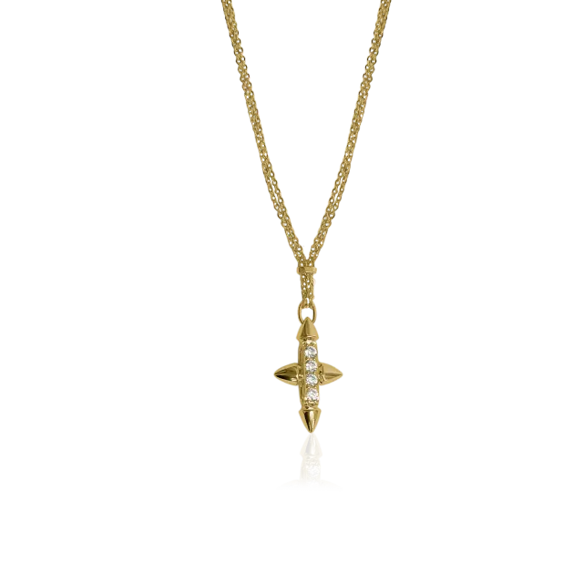 IOAKU Eternal Faith Double Chain halskjede gull dobbelt