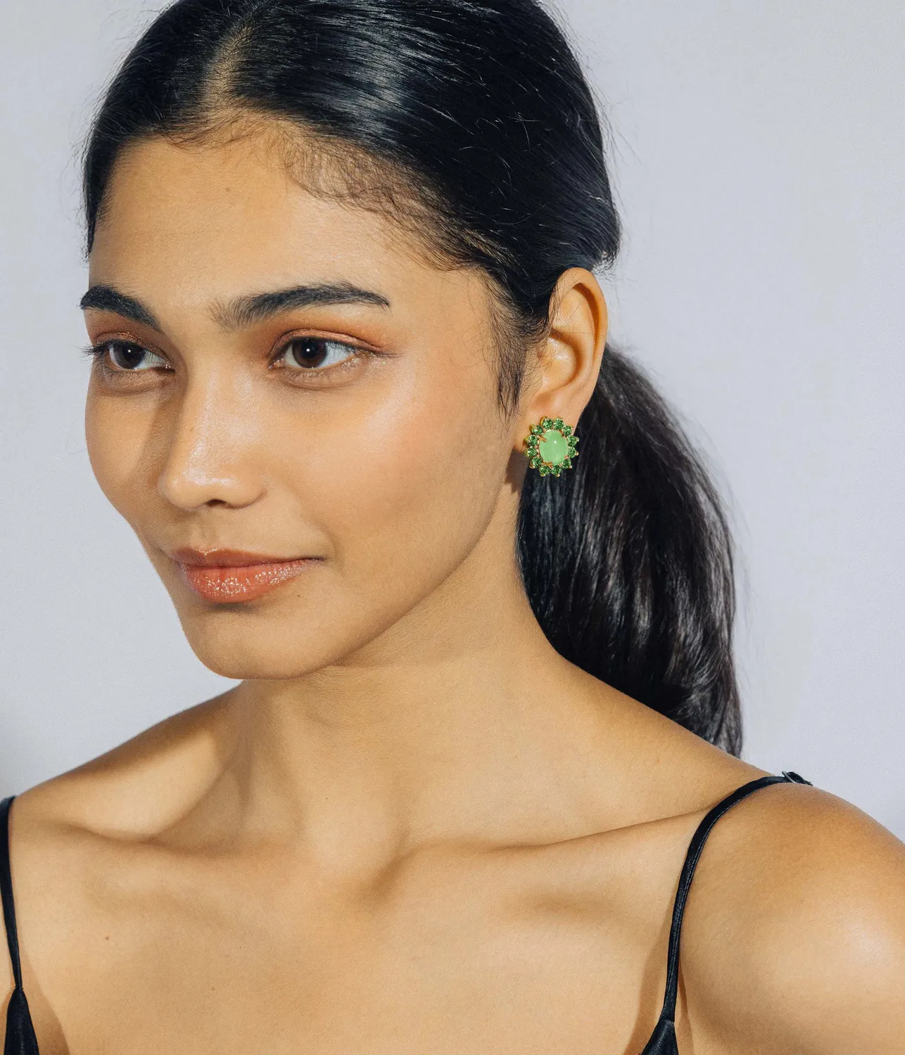 Loren Hope Georgie Stud øredobber Green grønn halo