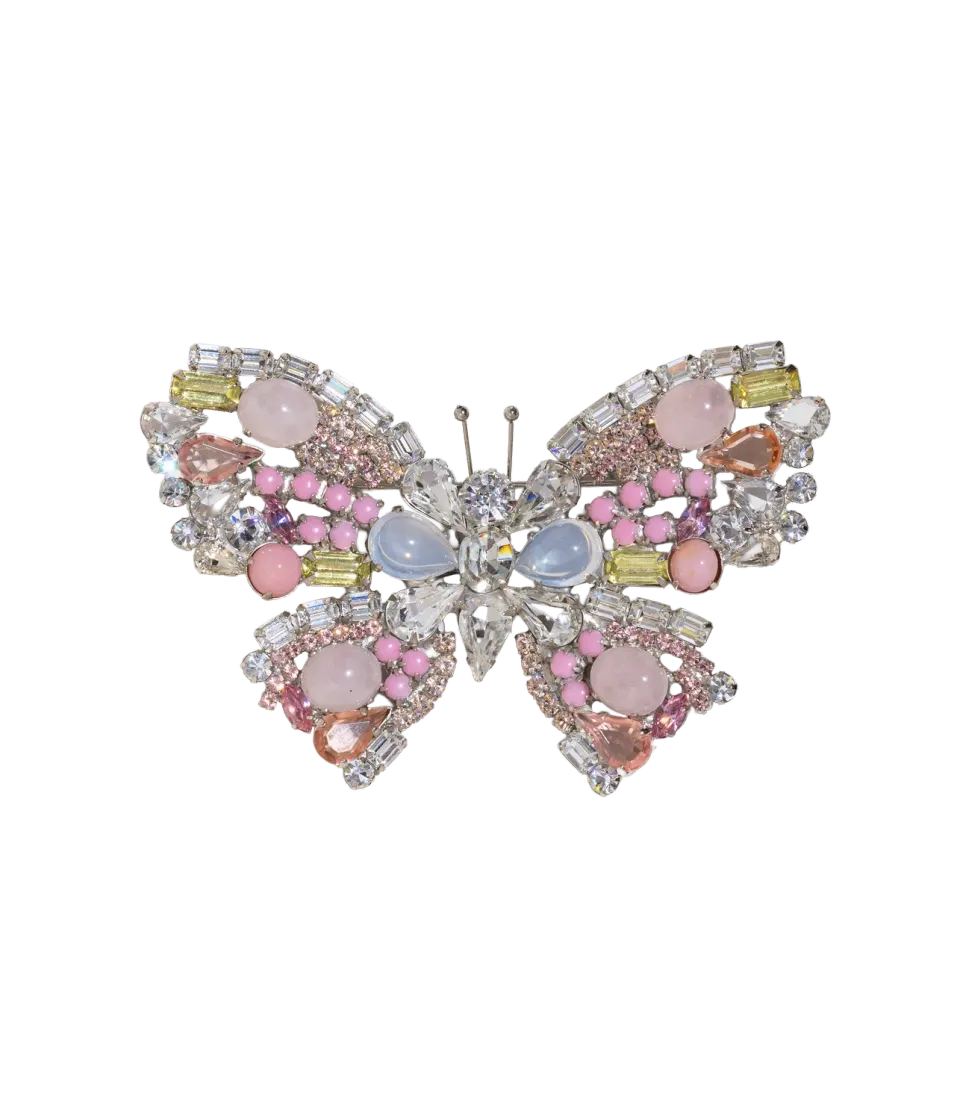 Loren Hope Butterfly X-Large brosje rose quartz unikat