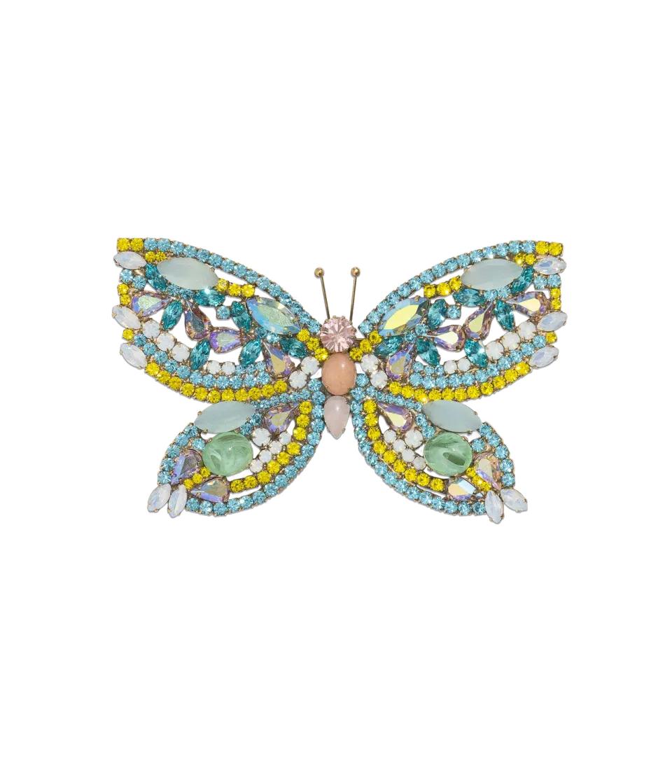 Loren Hope Butterfly brosje Citrine Aqua Rose unik
