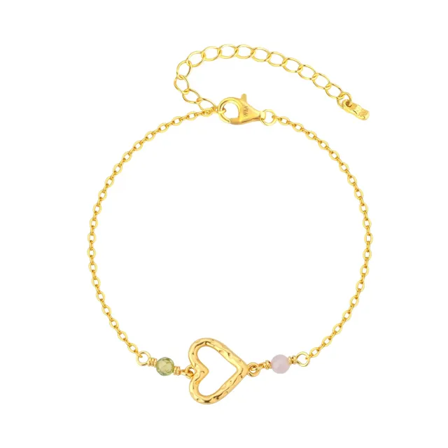 Wioga Thilde armbånd forgylt 16 cm rosa kvarts