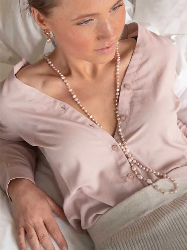 pfg Stockholm Annie Long halskjede rosa langt