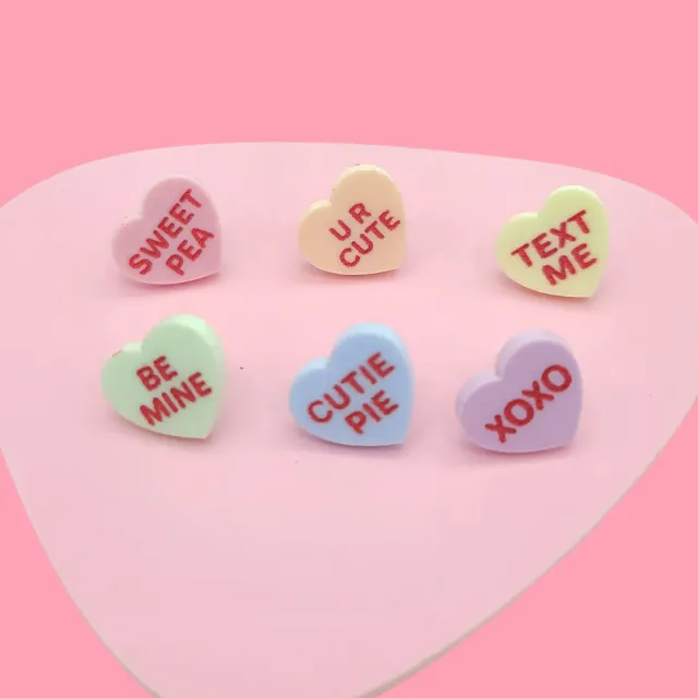 MiniKitty Conversation Heart Stud øredobber akryl