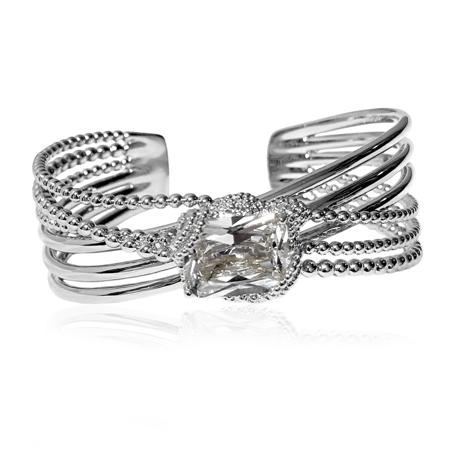IOAKU Icon Edit Cuff armbånd hvit gull messing