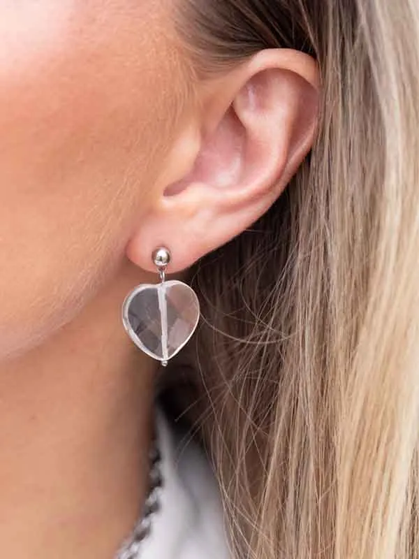 pfg Stockholm Crystal Heart øredobber klar hjerte