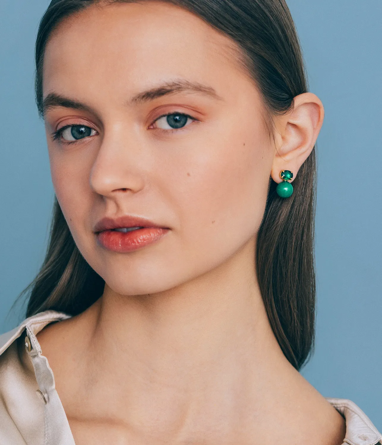 Loren Hope Sabine Studs øredobber grønn jade