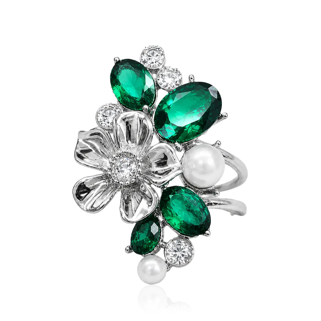 IOAKU La Fleur Garden Ring ring smaragd gull str 7