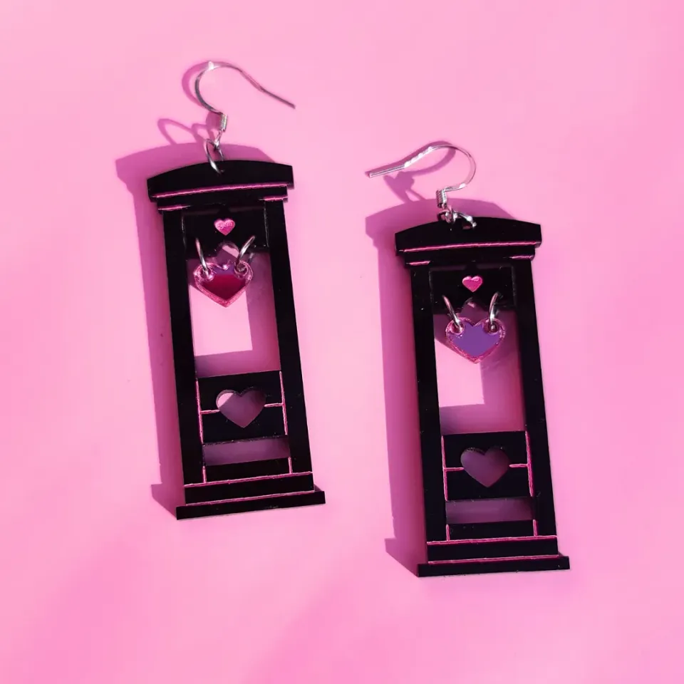 MiniKitty Valentine's Day Guillotine øredobber akryl
